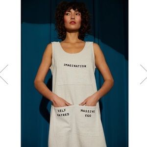 Fashion Brand Company- ARTIST'S TOOLBOX LINEN SHIFT DRESS NATURAL